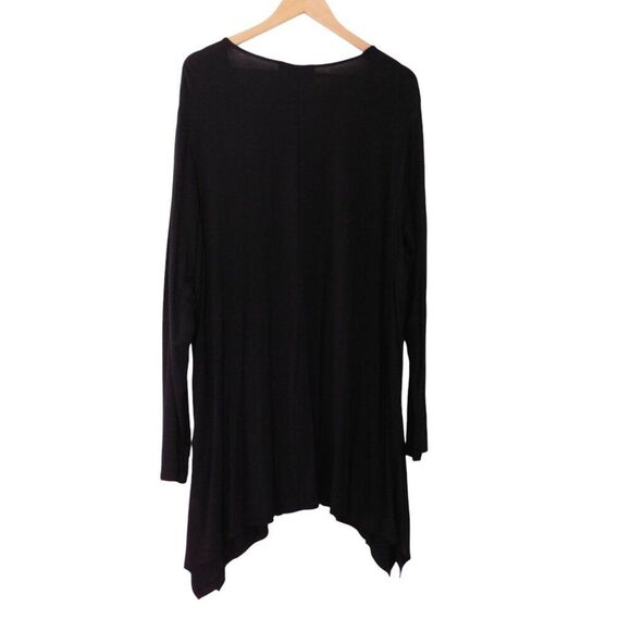 NEW Anthony Originals Black Tunic Top Dress Pockets Asymmetrical Hemline Size 2X - Picture 4 of 5